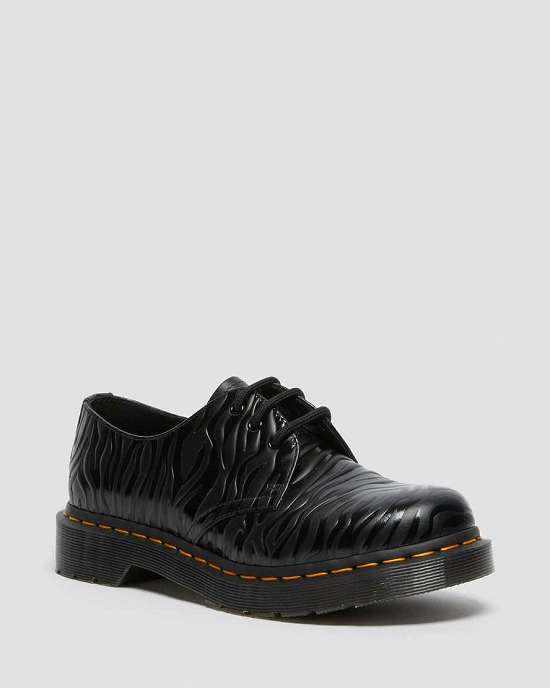 Zapatos Con Cordones Dr. Martens 1461 Zebra Emboss Smooth Mujer Negros MX-16753